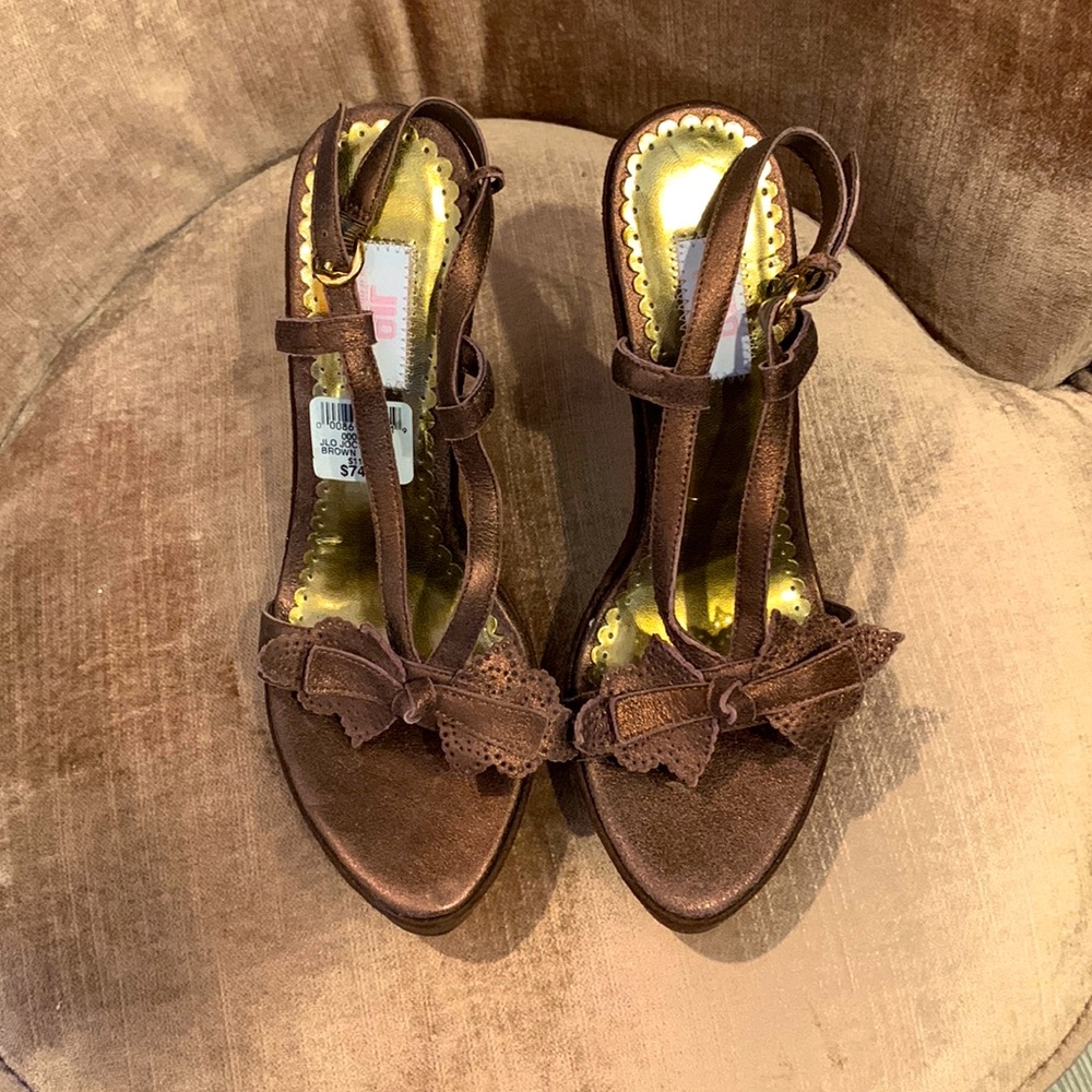 Jennifer Lopez Brown Wedge Shoes